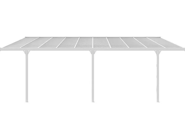 Clearance Aanleunende Carport In Aluminium 18,8 M - Wit - Alvaro Prieel, Pergola, Gazebo En Kiosk