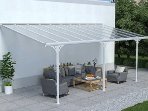 Clearance Aanleunende Carport In Aluminium 18,8 M - Wit - Alvaro Prieel, Pergola, Gazebo En Kiosk