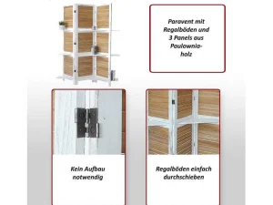 Best Sale Aberdeen Scherm Met Planken, Wit/Bruin Kamerscherm
