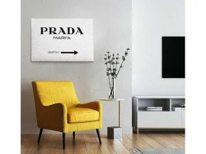 Store Afdrukken Op Canvas Prada Marfa, Wit, Zwart, 45X3X70 Cm, Decoratieve Wandplaat