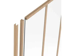 Hot Afsluitlat Voor Glazen Binnenraam In Aluminium Met Poedercoating - H105 Cm - Lichte Houtlook - Bayview Glazen Binnenraam
