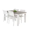 Cheap Albany Tuinmeubelset Tafel 90X152/210Cm En 4 Stoel Santorini Wit, Grijs, Cremekleur. Tuinset