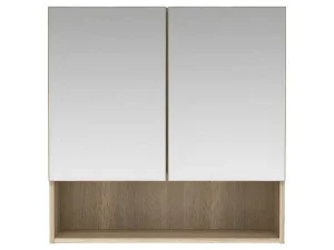 Cheap Badkamer Muurkast Met Spiegel En Nis Zumpa - Eik Muurkast Badkamer