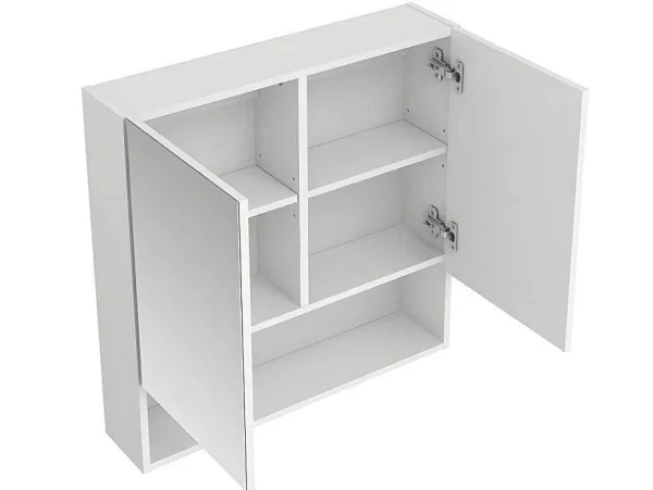 Cheap Badkamer Muurkast Met Spiegel En Nis Zumpa - Wit Muurkast Badkamer