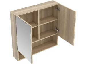 Cheap Badkamer Muurkast Met Spiegel En Nis Zumpa - Eik Muurkast Badkamer
