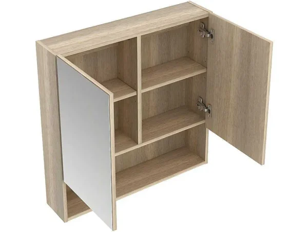 Cheap Badkamer Muurkast Met Spiegel En Nis Zumpa - Eik Muurkast Badkamer