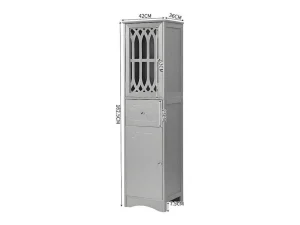 Flash Sale Badkamerzuil - 1 Lade En 2 Deuren - Verstelbare Planken - Grijs Badkamerkast