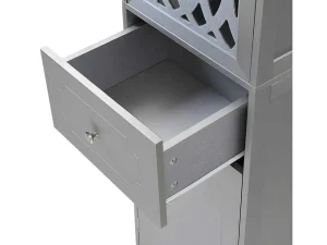 Flash Sale Badkamerzuil - 1 Lade En 2 Deuren - Verstelbare Planken - Grijs Badkamerkast