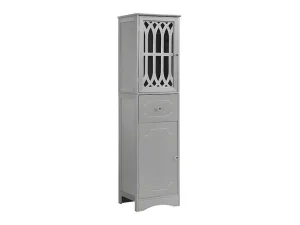 Flash Sale Badkamerzuil - 1 Lade En 2 Deuren - Verstelbare Planken - Grijs Badkamerkast