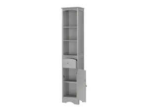 Cheap Badkamerzuil - H 170 Cm - Met 1 Lade En Verstelbare Planken - Grijs Badkamerkast