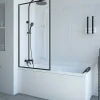 Sale Badscherm In Industriele Stijl Zwart Mat - 80 X 140 Cm - Gehard Glas - Bradenton Badscherm