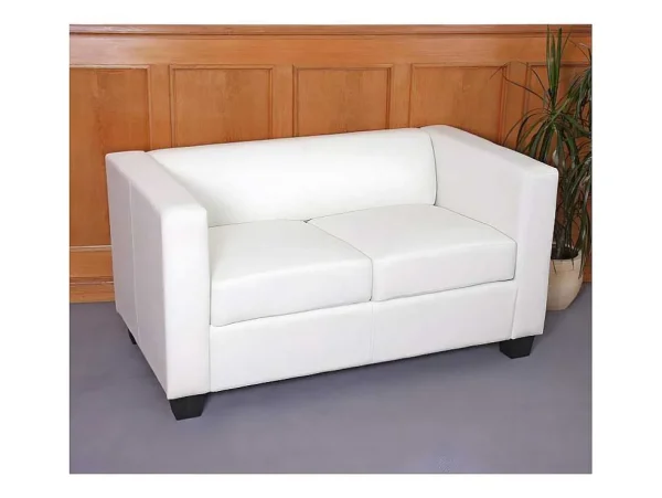 Flash Sale 3-2-1 Bankstel Lille (3-Delig), Kunstleer, Wit Set Zitbank + Fauteuil