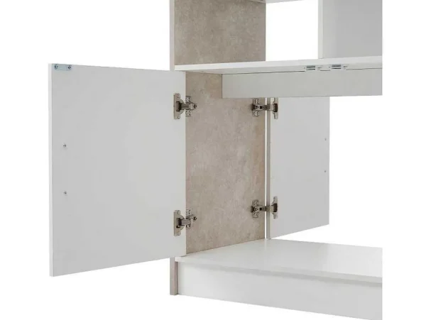 New Barmeubel, Laag Dressoir Met Opbergruimte - Mdf - Eigentijdse Stijl - Kleuren: Grijs En Wit Barmeubel