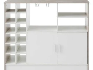 New Barmeubel, Laag Dressoir Met Opbergruimte - Mdf - Eigentijdse Stijl - Kleuren: Grijs En Wit Barmeubel