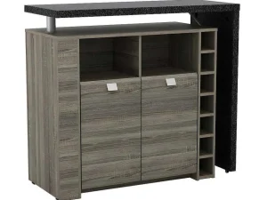 Outlet Barmeubel Meteorite - 2 Deuren & 2 Nissen - Mdf Blad Met Granieteffect Barmeubel