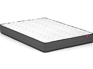 Clearance Bed 140 X 190 Cm Met Hoofdbord Met Verticale Stiksels - Velours - Groenblauw + Matras - Feroya Fluwelen Bed