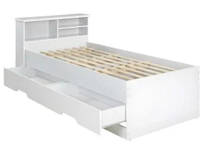New Bed Boris Met Laden En Opbergruimte - Wit - 90X190 Cm Kinderbed