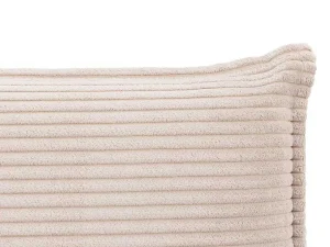 Fashion Bed Hoofdeinde 160 Cm - Corduroy Fluweel - Beige - Ambrilia Hoofdeinde En Brugkast