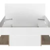Sale Bed Met Opbergruimte 120 X 190 Cm Wit En Houtlook Kinselia Tweepersoonsbed