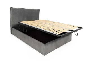 Cheap Bed Met Opbergruimte 140 X 200 Cm - Velours - Grijs - Soryo - Van Tweepersoonsbed