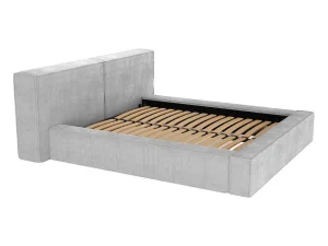 Clearance Bed Met Opbergruimte 180 X 200 Cm - Ribfluweel - Lichtgrijs - Timano - Van Fluwelen Bed