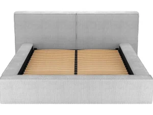 Cheap Bed Met Opbergruimte 180 X 200 Cm - Ribfluweel - Lichtgrijs + Matras - Timano Fluwelen Bed