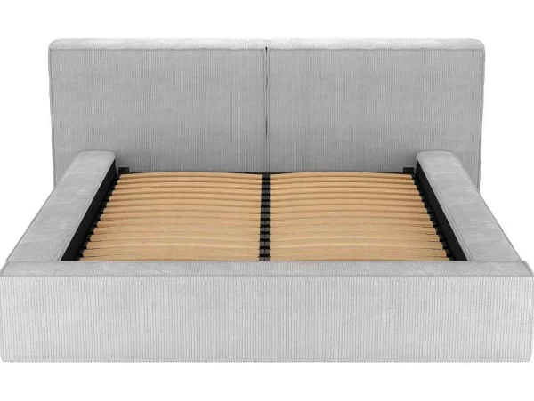 Cheap Bed Met Opbergruimte 180 X 200 Cm - Ribfluweel - Lichtgrijs + Matras - Timano Fluwelen Bed