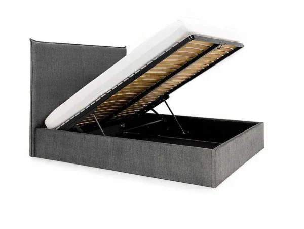 Cheap Bed Met Opbergruimte 140 X 200 Cm - Velours - Grijs - Soryo - Van Tweepersoonsbed