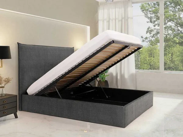 Cheap Bed Met Opbergruimte 140 X 200 Cm - Velours - Grijs - Soryo - Van Tweepersoonsbed