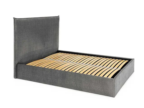 Cheap Bed Met Opbergruimte 140 X 200 Cm - Velours - Grijs - Soryo - Van Tweepersoonsbed