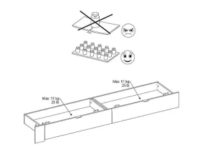 New Bed Met Opbergruimte 160 X 200 Cm - Met Ledverlichting - Kleur: Naturel En Zwart + Bedbodem - Velona Tweepersoonsbed
