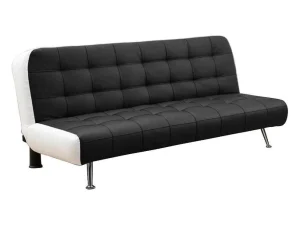 Flash Sale Bedbank Van Kunstleer Murni En Poef - Zwart Klik-Klak En Bz Slaapbank
