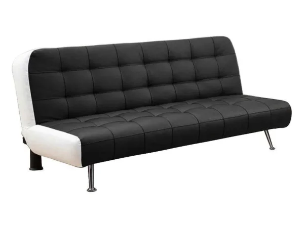 Flash Sale Bedbank Van Kunstleer Murni En Poef - Zwart Klik-Klak En Bz Slaapbank