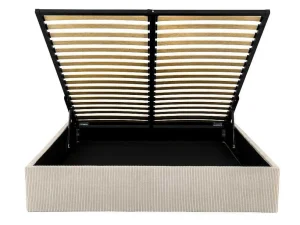 Discount Bedbodem Met Opbergruimte 140 X 190 Cm Van Beige Ribfluweel - Pontos Van Ysmee Bedbodem