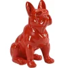 Hot Beeld Van Franse Bulldog - Hars - L. 27 X B. 16 X H. 32 Cm - Rood - Doggo Standbeeld