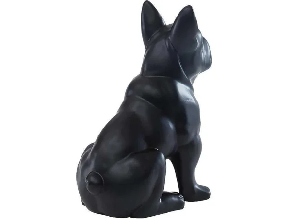 Outlet Beeld Van Franse Bulldog - Hars - L. 27 X B. 16 X H. 32 Cm - Mat Zwart - Doggo Standbeeld