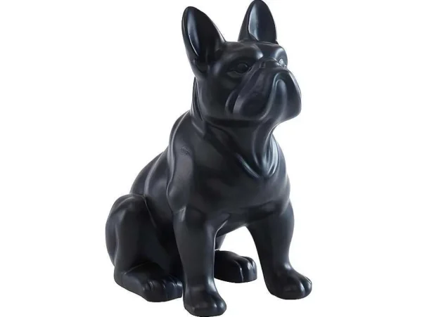 Outlet Beeld Van Franse Bulldog - Hars - L. 27 X B. 16 X H. 32 Cm - Mat Zwart - Doggo Standbeeld