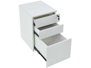New Behuizing Van Een Professioneel Mobiel Bureau - 3 Lades - Met Slot - Wit - Downtown Kantoormeubilair