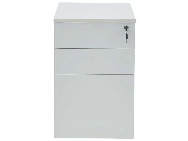 New Behuizing Van Een Professioneel Mobiel Bureau - 3 Lades - Met Slot - Wit - Downtown Kantoormeubilair