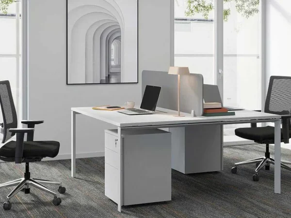 New Behuizing Van Een Professioneel Mobiel Bureau - 3 Lades - Met Slot - Wit - Downtown Kantoormeubilair