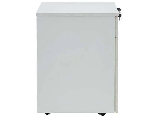 New Behuizing Van Een Professioneel Mobiel Bureau - 3 Lades - Met Slot - Wit - Downtown Kantoormeubilair