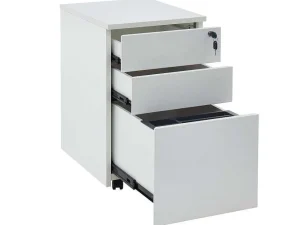 New Behuizing Van Een Professioneel Mobiel Bureau - 3 Lades - Met Slot - Wit - Downtown Kantoormeubilair