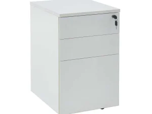 New Behuizing Van Een Professioneel Mobiel Bureau - 3 Lades - Met Slot - Wit - Downtown Kantoormeubilair