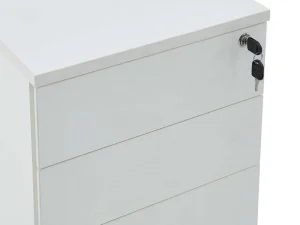 New Behuizing Van Een Professioneel Mobiel Bureau - 3 Lades - Met Slot - Wit - Downtown Kantoormeubilair