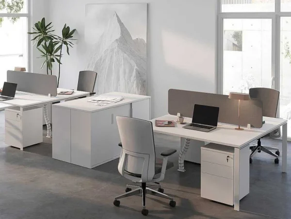New Behuizing Van Een Professioneel Mobiel Bureau - 3 Lades - Met Slot - Wit - Downtown Kantoormeubilair