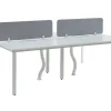 Fashion Benchbureau Voor 4 Personen - Wit - L120 Cm - Met Afscheidingen - Downtown Kantoormeubilair