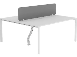 Sale Benchbureau Voor 2 Personen - Wit - L160 Cm - Met Afscheiding - Downtown Kantoormeubilair
