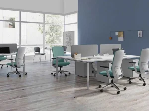 Fashion Benchbureau Voor 4 Personen - Wit - L120 Cm - Met Afscheidingen - Downtown Kantoormeubilair