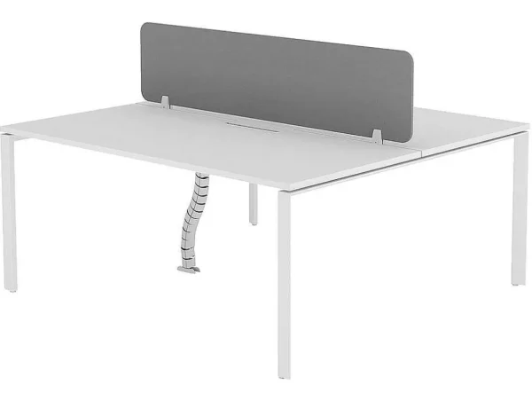 Sale Benchbureau Voor 2 Personen - Wit - L160 Cm - Met Afscheiding - Downtown Kantoormeubilair