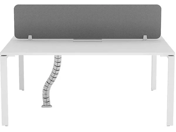 Sale Benchbureau Voor 2 Personen - Wit - L160 Cm - Met Afscheiding - Downtown Kantoormeubilair